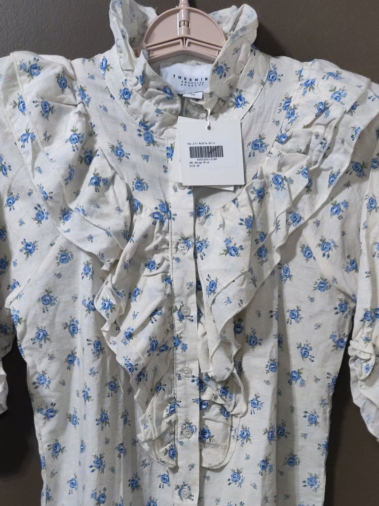 Rochelle Behrens The Jill Ruffle Shirt Size Xs New With Tags — image 4 of 6